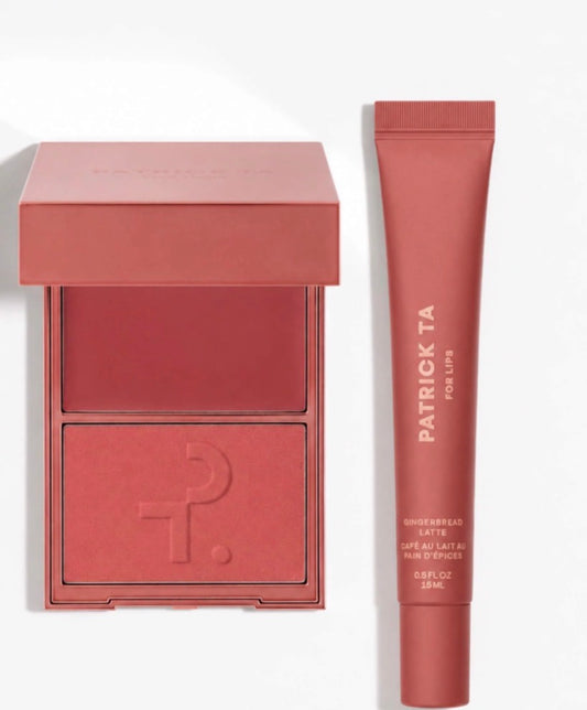 PRE ORDEN Patrick Ta Major Headlines Double-Take Crème & Powder Blush Duo & Lip Balm Makeup Gift Set