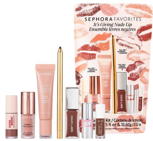 Sephora Favorites It's Giving Nude Lip Makeup Value Set 7 pzas