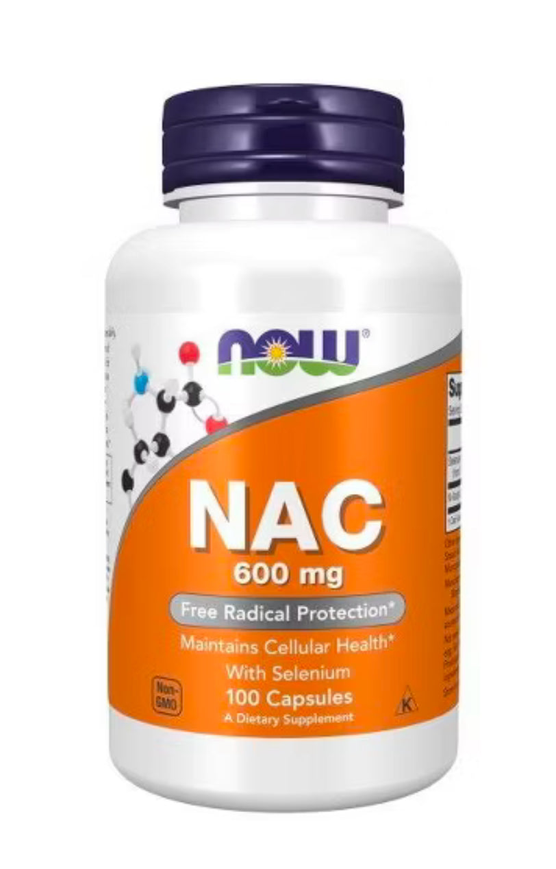 Now Foods NAC N-Acetyl Cysteine 600 mg with Selenium 100 Caps