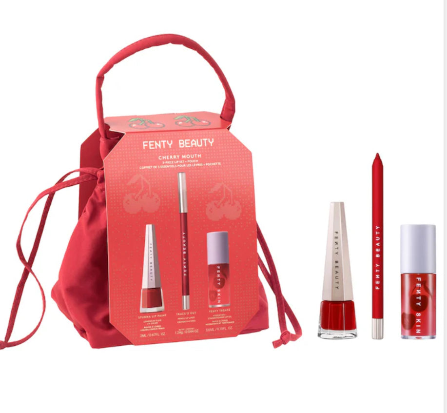PRE ORDEN Fenty Beauty by Rihanna Cherry Mouth 3-Piece Lip Set + Pouch
