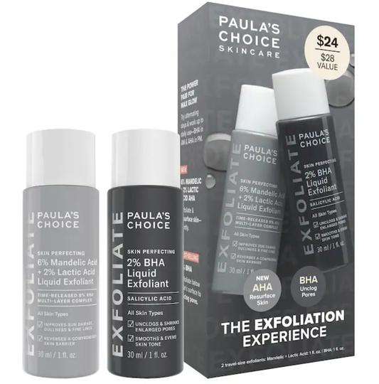 PRE ORDEN Paula's Choice The Exfoliation Experience Kit with 2% BHA + 6% Mandelic Acid AHA 2 pzas
