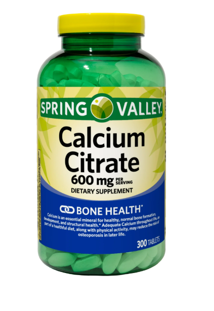 Spring Valley Citrato de Calcio 600 mg 300 tablets