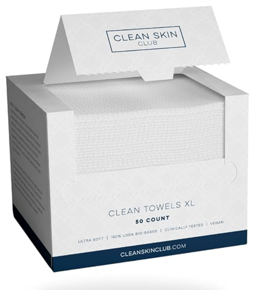 PRE ORDEN Clean Skin Club Clean Toallas XL 50 pzas