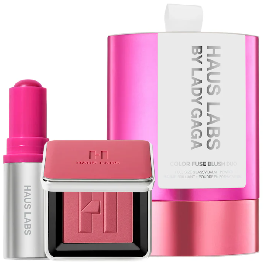 PRE ORDEN Haus Labs By Lady Gaga Color Fuse Glassy Blush Balm Stick + Powder Blush Set