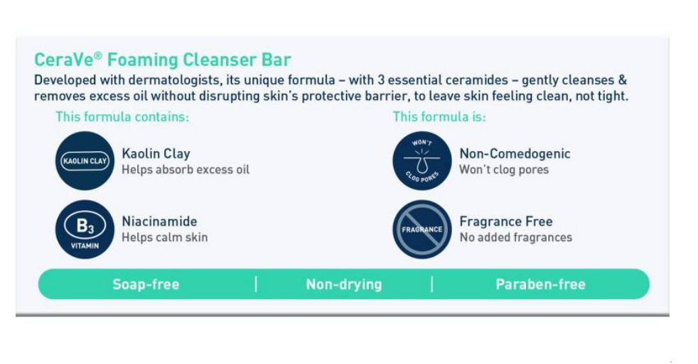 CeraVe Foaming Facial Cleansing Bar 128 gr