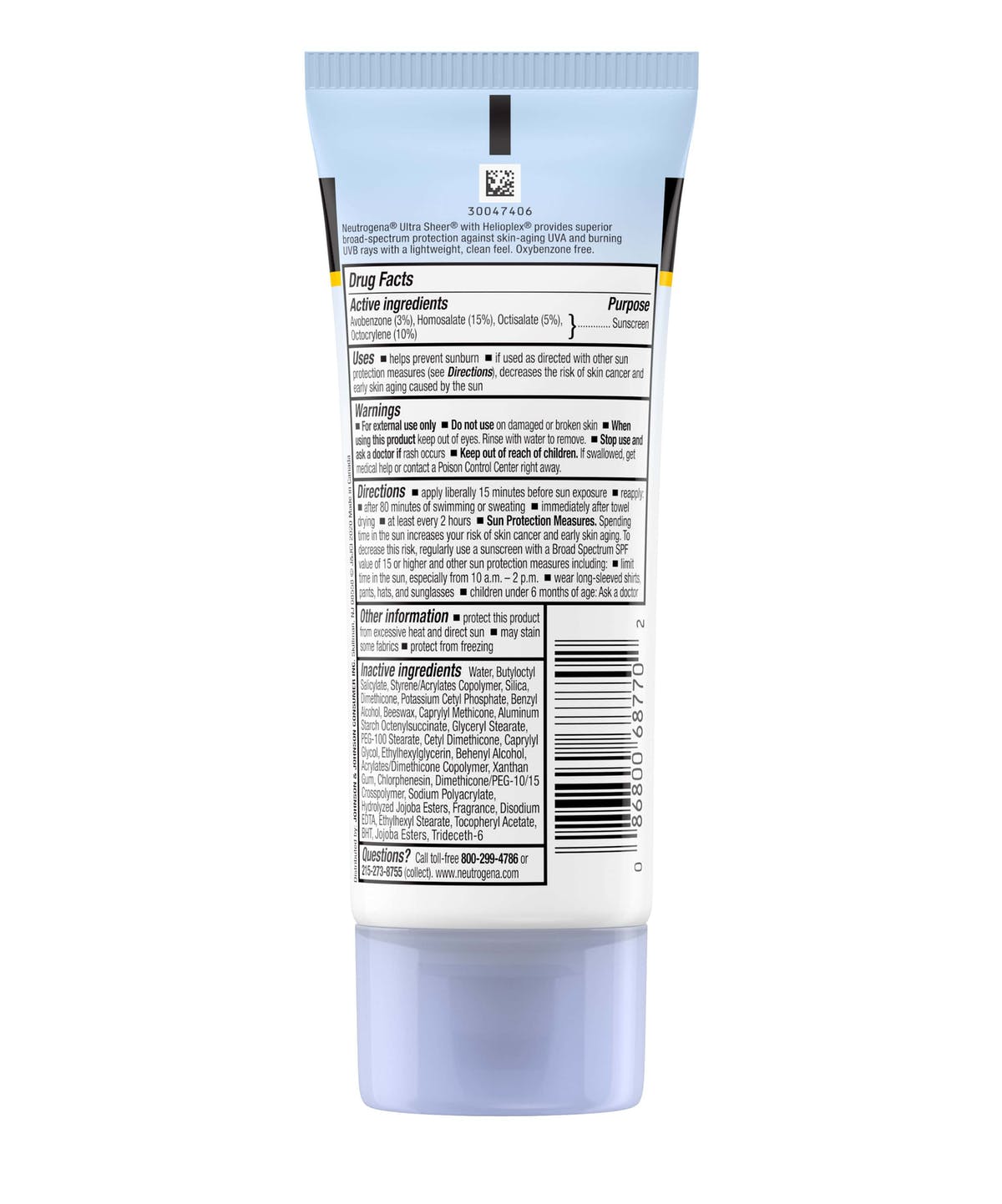 Neutrogena Ultra Sheer® Dry-Touch Oxybenzone-Free Sunscreen Lotion Broad Spectrum SPF 70 88 ml