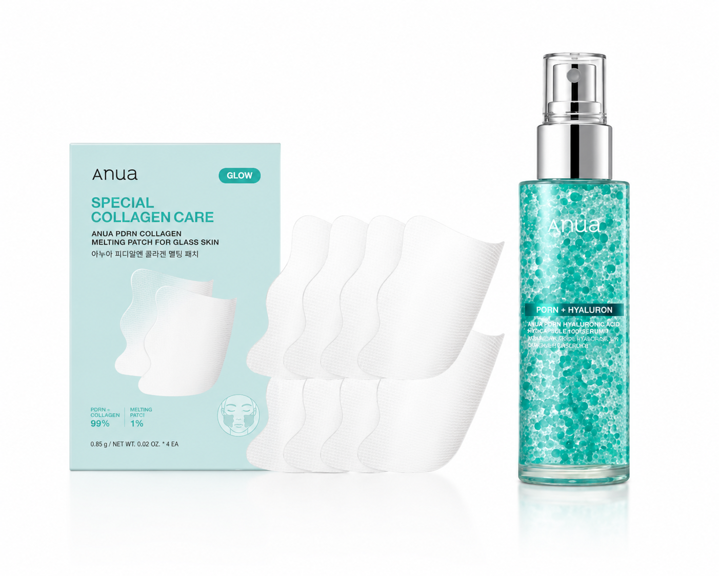 Anua PDRN Collagen Melting Patch For Glass Skin & PDRN Hyaluronic Acid Hydrating Capsule Mist 100 ml