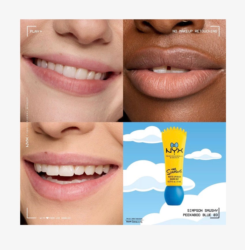 Nyx Professional Simpsons Collab Smushy Matte Lip Balm - Peekaboo Blue