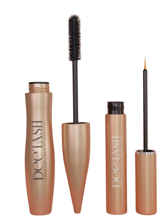 Dee'Lash Premium Suero + Dee Beautiful Mascara | Rímel con Ingredientes Naturales y Vitamina B