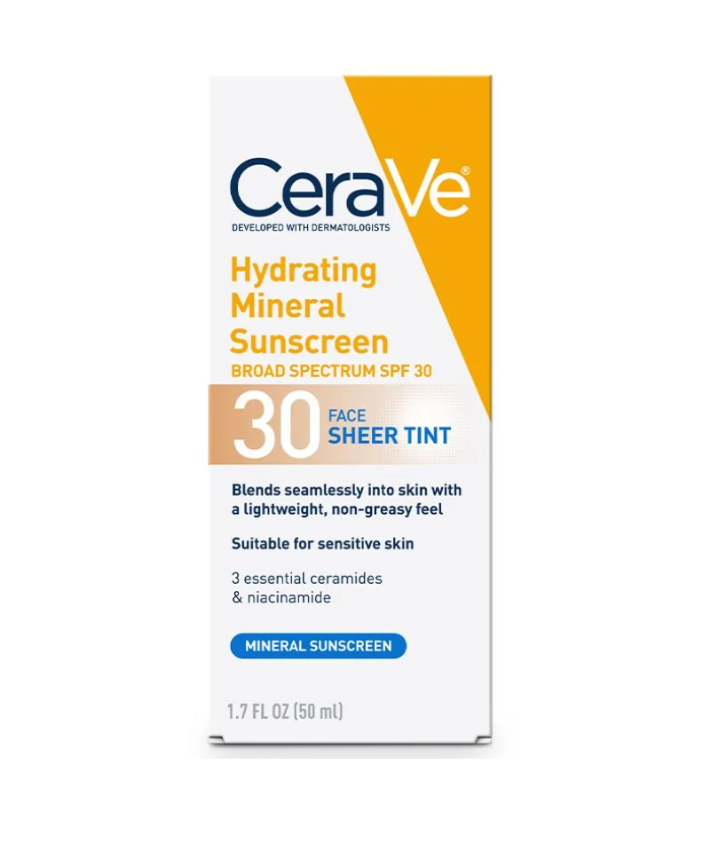 CeraVe Hydrating Mineral Sunscreen SPF 30 Face Sheer Tint 50 ml