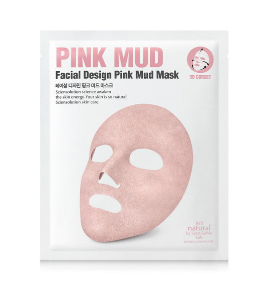 So Natural Facial Design Pink Mud Mask  1 pza